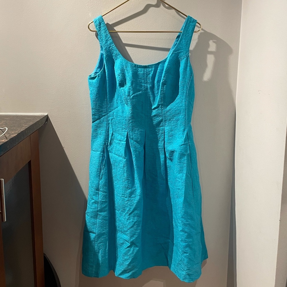 NINE WEST Blue dress w Shimmer Stripes NWOT